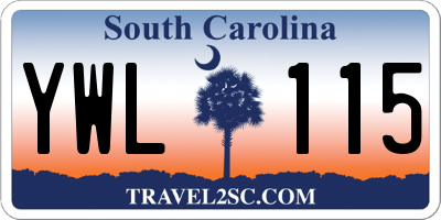 SC license plate YWL115