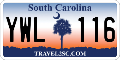 SC license plate YWL116
