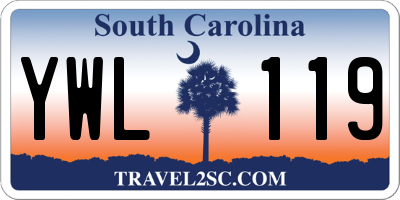 SC license plate YWL119