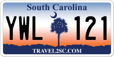 SC license plate YWL121