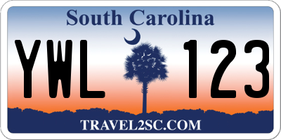 SC license plate YWL123