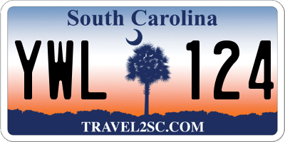 SC license plate YWL124