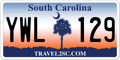 SC license plate YWL129