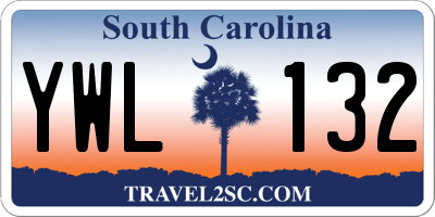 SC license plate YWL132
