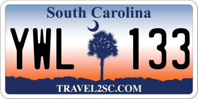 SC license plate YWL133