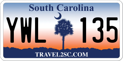 SC license plate YWL135