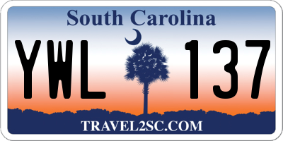 SC license plate YWL137
