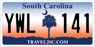 SC license plate YWL141