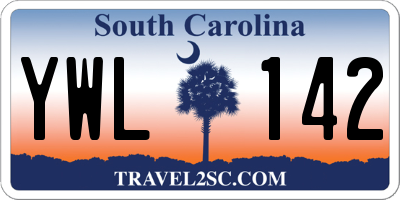 SC license plate YWL142