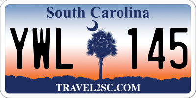 SC license plate YWL145
