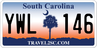 SC license plate YWL146