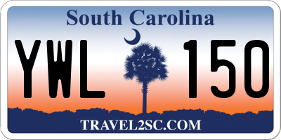 SC license plate YWL150