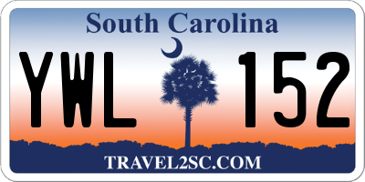 SC license plate YWL152