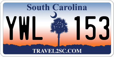 SC license plate YWL153