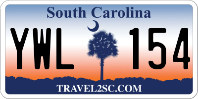 SC license plate YWL154