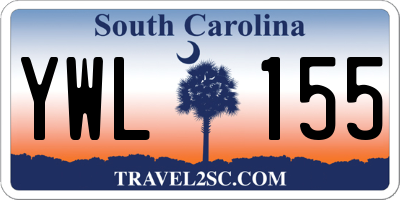 SC license plate YWL155