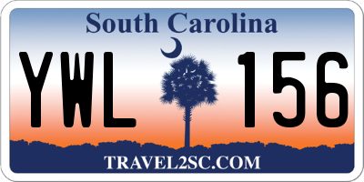 SC license plate YWL156