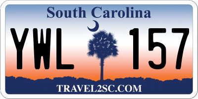 SC license plate YWL157