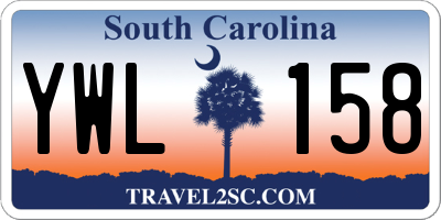 SC license plate YWL158