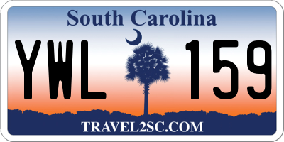 SC license plate YWL159