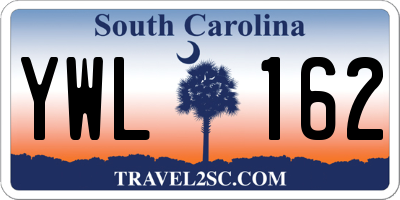 SC license plate YWL162