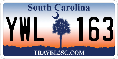 SC license plate YWL163