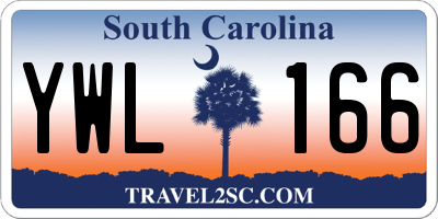 SC license plate YWL166