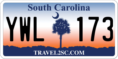 SC license plate YWL173