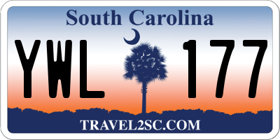 SC license plate YWL177