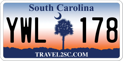 SC license plate YWL178