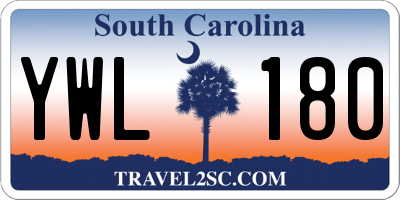 SC license plate YWL180