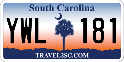 SC license plate YWL181