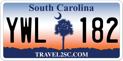 SC license plate YWL182