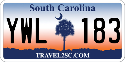 SC license plate YWL183