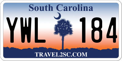 SC license plate YWL184