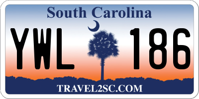 SC license plate YWL186