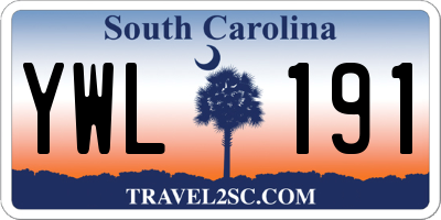 SC license plate YWL191