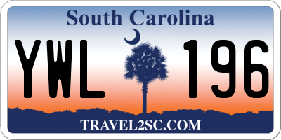 SC license plate YWL196