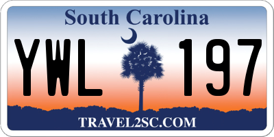 SC license plate YWL197