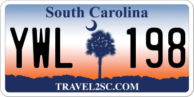 SC license plate YWL198