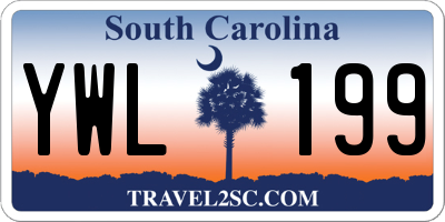 SC license plate YWL199