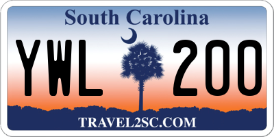 SC license plate YWL200