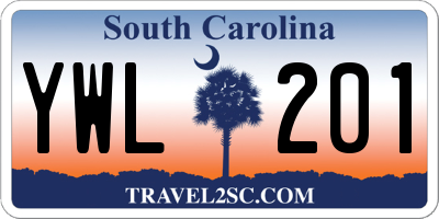 SC license plate YWL201