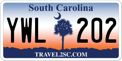 SC license plate YWL202
