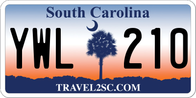 SC license plate YWL210