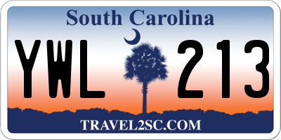 SC license plate YWL213