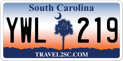 SC license plate YWL219