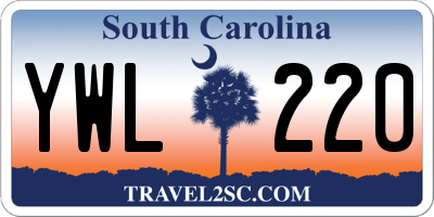 SC license plate YWL220