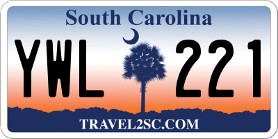 SC license plate YWL221