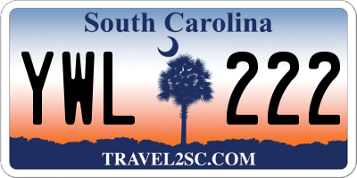 SC license plate YWL222